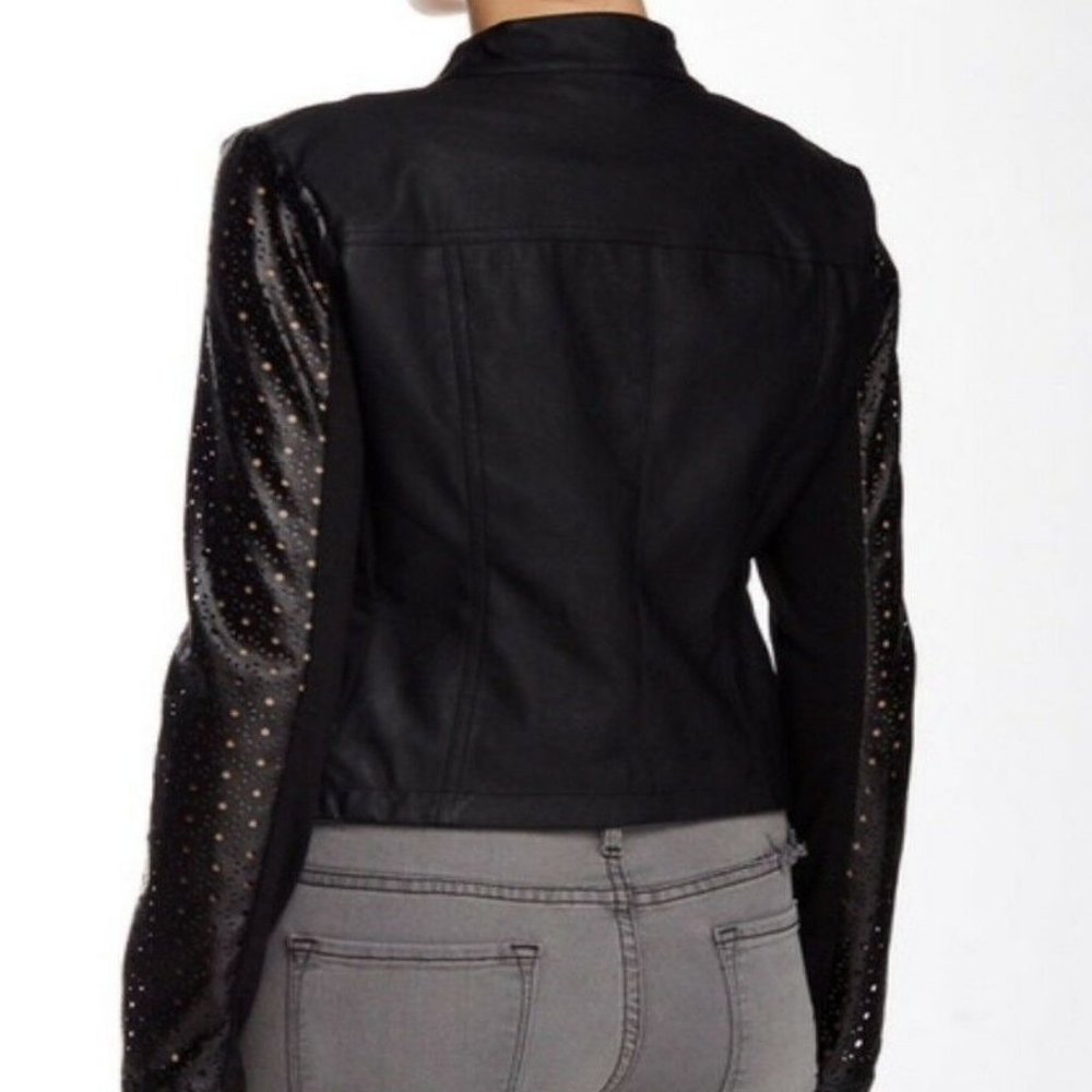 SOLD ****   STEVE MADDEN New Perforated MOTO Jacket Coat  L - Picture 3 of 11